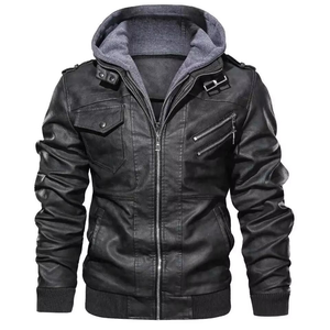 Chaquetas de Cuero de Buena Calidad al por Mayor, Chaqueta de Cuero para Hombre con Cuerpo de Lana y Mangas de Cuero, Chaqueta de Cuero de Invierno para Hombre en Venta, Servicio OEM ODM - Product Image 4