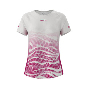 T-shirt de course sur sentier slim fit pour femme DUNE Rose - Haut tricoté respirant - Product Image 3