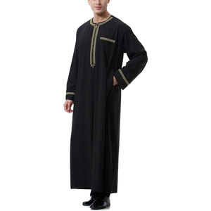 Jubbah ผู้ชายมุสลิมแขนยาวสไตล์ดั้งเดิมสีพื้น - Product Image 3