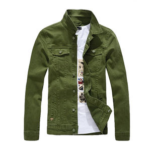 Nuevo diseño, Chaquetas vaqueras personalizadas, Chaquetas vaqueras de moda para hombre, Chaquetas vaqueras elegantes para correr, rompevientos, algodón teñido de color sólido hecho - Product Image 1