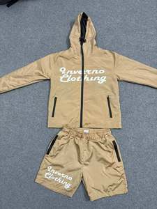 Chaqueta y pantalones cortos para hombre con logotipo propio de marca personalizada, chándal, conjunto de verano, ropa cortavientos, trajes y pantalones cortos - Product Image 6