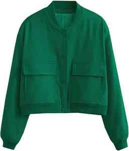 Veste universitaire personnalisée pour femmes, manches longues, boutonnée, bomber court, veste de baseball décontractée - Product Image 5