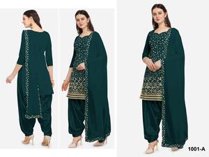 ชุดปาเตียลาคอลเลคชั่นผ้าฟอยล์คุณภาพดีที่สุด ผลิตจากผ้าจอร์เจตต์เทียมเนื้อหนา พร้อมงานปัก มีจำหน่ายในราคาขายส่ง - Product Image 5