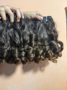 Mèches de cheveux du temple indien 100% pour bébé, extensions de trame de cheveux humains à cuticule alignée, cheveux vierges naturels non traités - Product Image 6