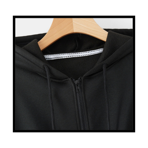 Venta al por mayor Otoño Invierno Mujeres Sudaderas con capucha Bolsillos Crop Sport Jacket Mujer Fitness Yoga Shirt Top Workout Hoodies - Product Image 3