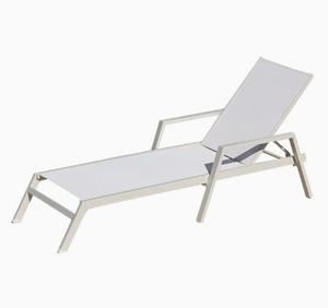 Chaise longue pliable imperméable moderne pour l'extérieur, mobilier <span class=keywords><strong>de</strong></span> terrasse en métal portable, piscine <span class=keywords><strong>de</strong></span> villa pour bronzer. - Product Image 1