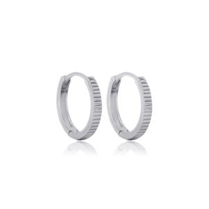 Pendientes de aro lisos elegantes de 13mm, venta al por mayor turca, joyería de plata de ley 925 para todos los días - Product Image 4