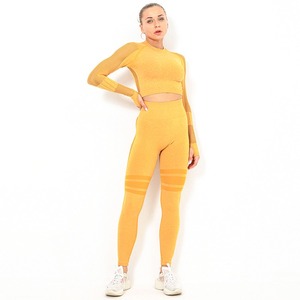 100% Material de alta calidad hecho conjunto de Yoga para mujer ropa activa entrenamiento gimnasio Atlético personalizado 2 piezas Sujetador deportivo y conjuntos de mallas - Product Image 6