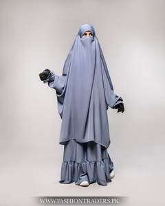 ชุดเดรส Nida Jilbab หรูหราแขนระบายผ้าโพลีเอสเตอร์แบบสุภาพเรียบร้อยแฟชั่นใหม่ล่าสุดของอิสลามบริการ OEM ราคาถูก - Product Image 2