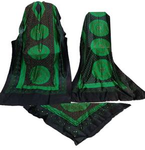 Conjunto de 3 Piezas de Lujo Somali Baati Shaash Dirac Sin Costuras con Bordado, Mangas Largas, Poliéster y Seda, para Todas las Temporadas - Product Image 3