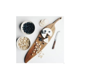 Serving Leaf Platter With <b>Rustic</b> <b>Wooden</b> Look Designed For Dining Presentation Home Use Table Display And Party Events - Product Image 1