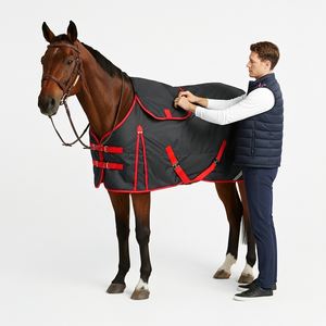 Best Seller Turnout Manta Invierno Equitación Cálido en clima frío Cubierta de cuello de cuerpo completo Ripstop Hebillas fáciles Ajuste ajustable - Product Image 2