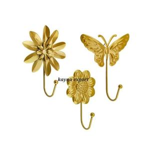 Jarrets muraux design feuille de métal plaqué laiton Clés de voiture Jarrets suspendus pour vêtements - Product Image 1