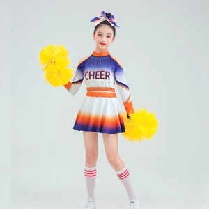 Écolière garçon ensemble avec strass de haute qualité Cheerleading Costumes équipe Performances scène Cheer uniforme femmes manches longues - Product Image 6
