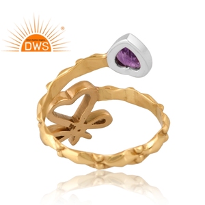 Nouveau modèle Design 925 laiton naturel améthyste bague en pierres précieuses pour les femmes bijoux personnalisés pour les femmes cadeau pour elle - Product Image 2