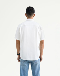 Camisa estampada de mezcla de lino y algodón de manga corta para hombre, ajuste Regular, ligera, transpirable, informal, ropa de otoño, comodidad diaria - Product Image 2