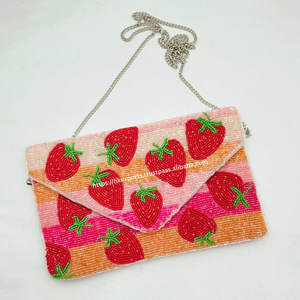 Handmade Sunflower Sequined Beaded Clutch <b>Bag</b> <b>Floral</b> Bead Embroidery Purse Bridal Wedding Party Perfect Summer Fashion Button - Product Image 3