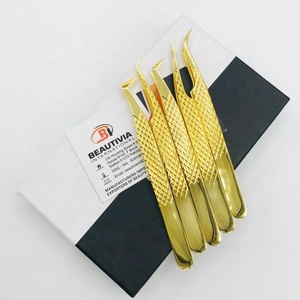 คีมหนีบขนตาปลอมชุบทอง24K แหนบปลายแหลมแบบมืออาชีพทำจากเหล็กญี่ปุ่น - Product Image 6