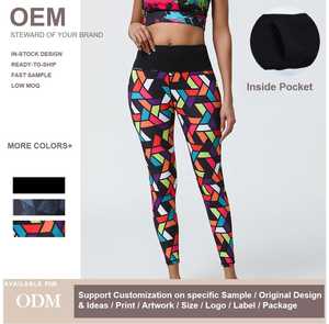 Venta al por mayor personalizado impreso XL de alta cintura Fitness deportes pantalones verano correr elástico Yoga Leggings Control de barriga Formal de punto - Product Image 2