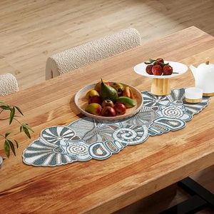 Christmas <b>Dining</b> <b>Table</b> Beaded <b>Runner</b> Placemat Handmade Cloth Decorative Wedding Mat With Leaves Design for Home Use - Product Image 4