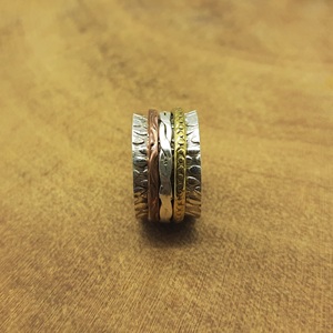 Anillo giratorio de meditación de ónix negro, proveedor al por mayor, anillo giratorio de joyería de piedras preciosas de plata - Product Image 1