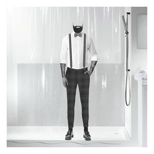 Colección Spirella Dandy, Cortina de Ducha Textil 180 x 200, 100% Poliéster, Negro - Product Image 1