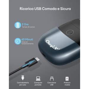 Afeitadora Eléctrica Portátil Inalámbrica de Doble Cuchilla para Cara y Cuerpo, Resistente al Agua IPX7, Recargable por USB, Lavable, Repuesto Alemán - Product Image 3