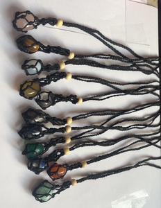 Pendentif en macramé fait à la main pierre précieuse 20X25MM cadre de lunette de forme ovale pour ensemble de bijoux de mode avec cadeau d'anniversaire pour elle - Product Image 2