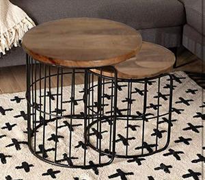 Nouveau Design de Table d'appoint pour salon avec plateau rond en bois et finition noire, nous pouvons personnaliser. - Product Image 6