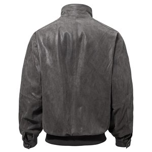 Blouson aviateur décontracté coupe-vent d'hiver pour hommes en cuir véritable avec fermeture à glissière rapide teint uni durable-Service OEM disponible - Product Image 4