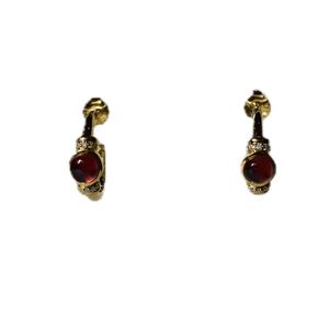 Pendientes de Plata S925 con Baño de Oro de 14K, Granate Natural y Circonita Cúbica, Personalizables para Venta al por Menor, OEM, ODM desde Tailandia - Product Image 1