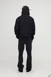 Veste en jean unisexe classique décontractée pour homme, de haute qualité, épaisse, avec détails boutonnés, écologique et coupe-vent - Product Image 2