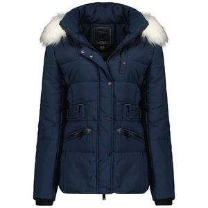 Chaqueta de Invierno para Mujer, Impermeable, Transpirable, Ecológica, con Capucha y Ribete de Piel, Cremallera Personalizable con Logotipo, Chaqueta de Otoño con Exterior de Nailon - Product Image 5