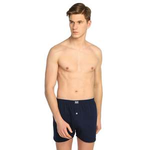 Boxer uni en coton peigné Passion pour homme bleu marine S-XXL taille moyenne respirant tissu de bonne qualité taille brodée petit slip - Product Image 1