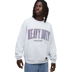 <b>Grey</b> Oversized Graphic <b>Sweatshirt</b> Unisex Cotton Fleece Pullover Custom Print Kangaroo Pocket Streetwear Winter Hoodies - Product Image 1