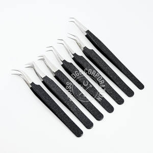 Nouvelle arrivée Mega Volume Boot Tweezer 45 degrés pince à cils léger incurvé classique garniture ciseaux pour Extension de cils - Product Image 6