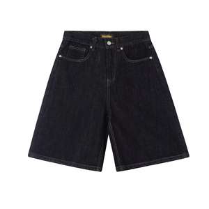 2025 Wholesale Factory Mens Casual <b>Knee</b> Washed Distressed Denim Shorts Mid Waist Straight Loose Fit Breathable Quick Dry - Product Image 2