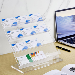 Custom OEM ODM Eco-friendly Plastic Acrylic Transparent Business <b>Card</b> Organizer Office Desk Display Stand - Product Image 5