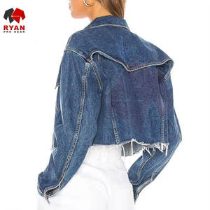Veste en jean pour femme, style OEM ODM, vente en gros, veste en jean tendance, prix d'usine - Product Image 2