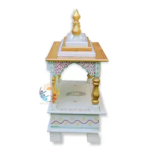 Ручная роспись Индийский Деревянный храм ручная работа Mandir Pooja Ghar мандапам для поклонения индийский духовный святой храм домашний декор искусство