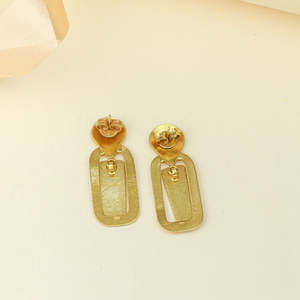 Pendientes de Gota Tridha en Tono Dorado con Diseño Geométrico Religioso, Aleación de Zinc, Cobre, Acero Inoxidable, Perla, Regalos para Fiestas - Product Image 6