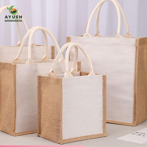 Branded shopping bags made of Jute & cotton with customizable logo & size eco friendly <b>shop</b> bags - Product Image 1