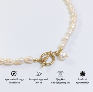 Collier minimaliste délicat en perles, pendentif en perle unique pour un usage quotidien, bijoux fins - Product Image 1