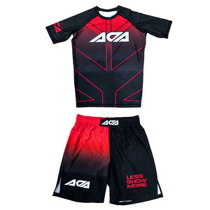 Conjunto de Entrenamiento de Rashguard y Pantalones Cortos de MMA para Hombre, Personalizado 2025, Tejido Duradero de Spandex/Poliéster de 200gsm/150gsm, Impresión Digital-ATTIRE - Product Image 4