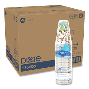 แก้วกระดาษ Dixie PerfecTouch ขนาด 16 ออนซ์ ลาย Coffee Haze บรรจุ 25 ใบ/ซอง 20 ซอง/กล่อง 500 แก้ว รุ่น 5356DX - Product Image 1