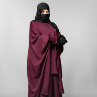 Ensemble Abaya Moderne Respirant Antistatique Modeste avec Manches à Volants et Jupe Longue Confortable en Polyester – Vente en Gros