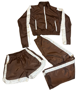 Alta calidad nuevo 2025 hecho a medida hombres cortavientos conjunto corto poliéster Nylon dos piezas conjunto corto para hombres contraste Color - Product Image 4