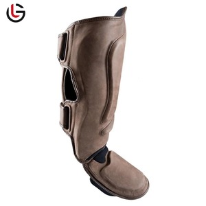 สนับแข้งสำหรับผู้ชาย, ที่ป้องกันขาหนังพียูของแท้สายคู่สวมใส่สบาย - Product Image 5