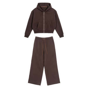 ชุดวอร์ม2ชิ้นสำหรับผู้ชายชุดวอร์ม2ชิ้นชุดวิ่งจ๊อกกิ้งสไตล์เฟรนช์เทอร์รี่ออกแบบโลโก้ได้ตามต้องการ - Product Image 2