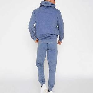 Ensembles de survêtements personnalisés 500 Gsm poids lourd Vintage empilé Flare pantalons de survêtement et ensemble de sweat à capuche hommes survêtements de lavage à l'acide - Product Image 4